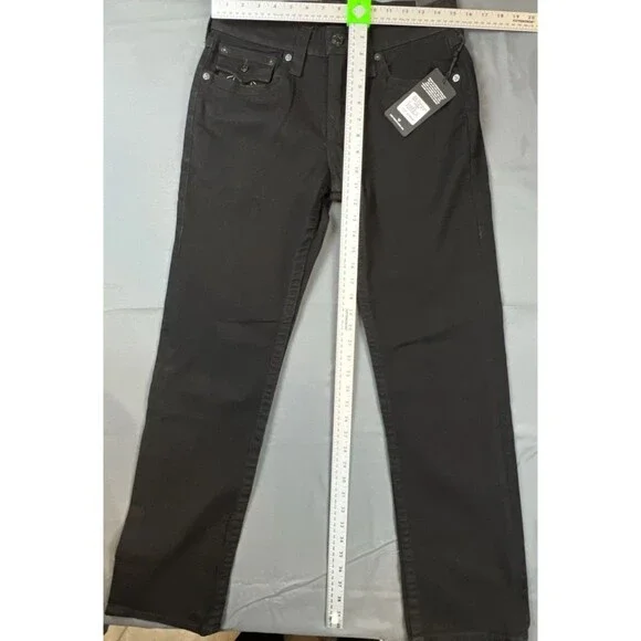 True Religion Ricky Relaxed Straight Jeans Black 29x32 NWT